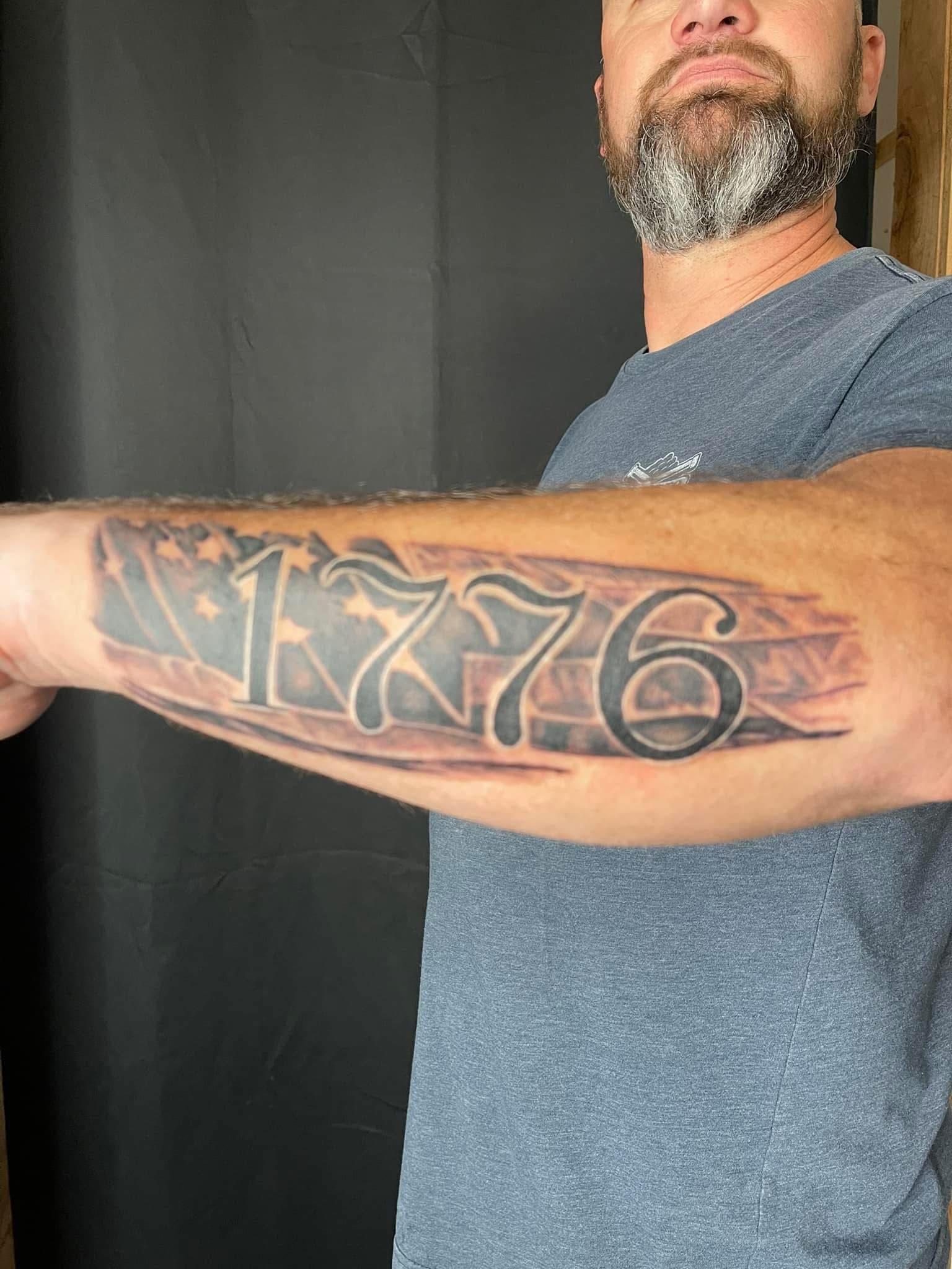 Flag thing — tattoo by @sean_e_bones